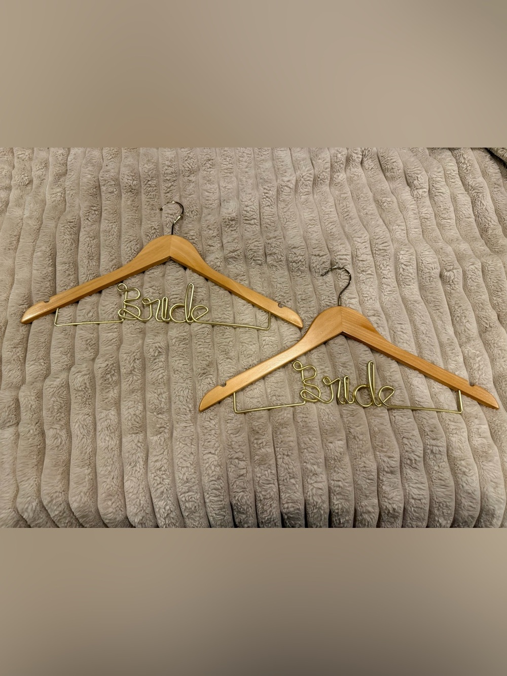 Gold "Bride" Wooden Hangers - Set of 2